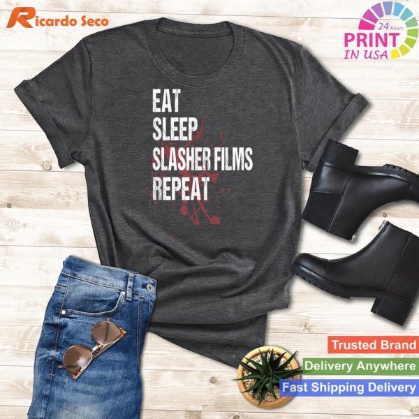 Slasher Film Fan T-Shirt - Funny Bloody Horror Movie Gift Design
