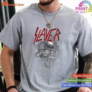 Slayer â€“ War Skull Helmet T-shirt Metalhead's War Skull Apparel
