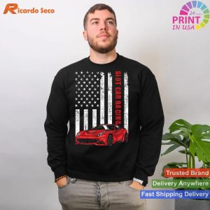 Slot Car Racing - Usa American Flag Car Lover Drag Racer T-shirt