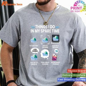 Spare Time Chuckles Funny Cruise Cruising Graphic Tee