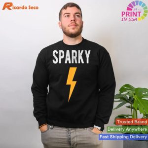 Sparky Nickname Funny Electrician T-Shirt with Lightning Bolt