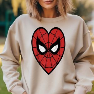 Spider-Man Love Face Mask & Heart Logo Valentine is Tee