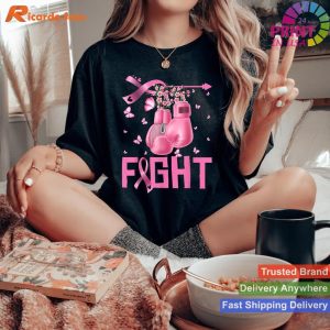 Stand Against Cancer Fight Breast Cancer Awareness Boxing Gloves Warrior T-shirt