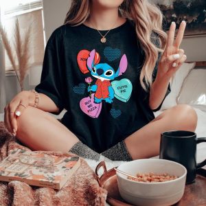 Stitch is Candy Heart Humor A Disney Valentine is Day Tee