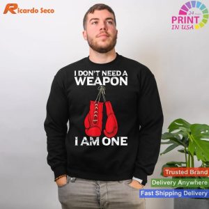 Strength Without Weapons Boxing Gloves I Don't Need A Weapon Combat Boxer T-shirt