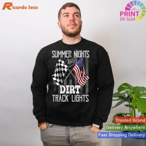 Summer Nights Dirt Track Lights Racing Motocross Gift Men T-shirt
