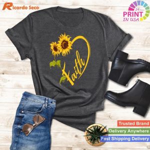 Sunflower Heart - Christian Faith Graphics Design Flower Gift