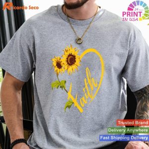 Sunflower Heart - Christian Faith Graphics Design Flower Gift