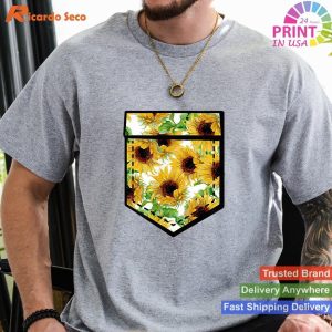 Sunflower T-Shirt - Aesthetic Pocket Print Shirt