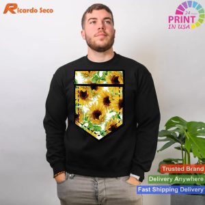 Sunflower T-Shirt - Aesthetic Pocket Print Shirt