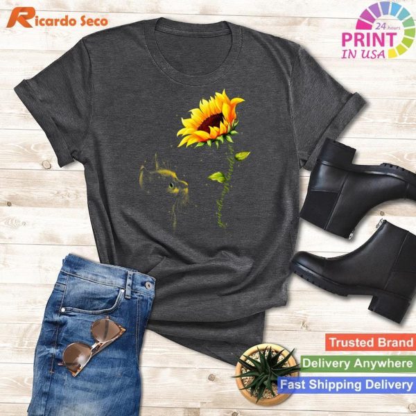 Sunflower Whiskers - Graphic Tee for Cat Sunshine Enthusiasts
