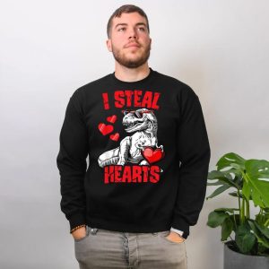 T-Rex Romance I Steal Heart Valentine is Tee for Boys & Men
