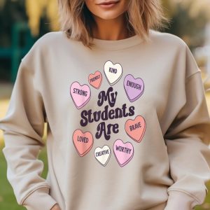 Teacher is Affirmations Positive Candy Hearts Valentine is Day Tee