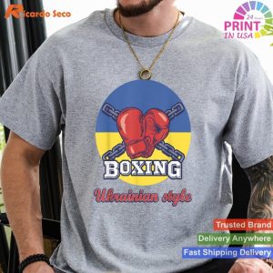 Ukrainian Flair Boxing Ukrainian Style Boxer Martial Arts T-shirt