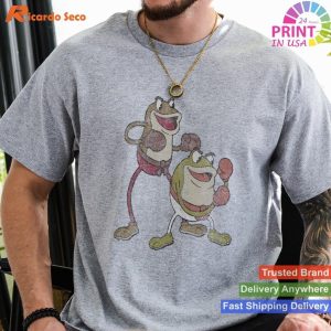 Video Game Vibes Cuphead Ribby And Croaks Boxing Frogs T-shirt