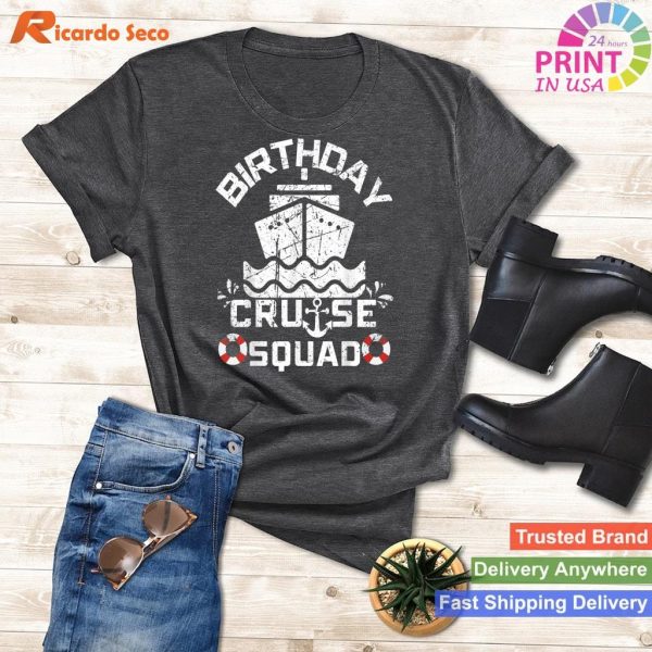 Vintage Birthday Cruise Men and Women Squad 2023 T-shirt