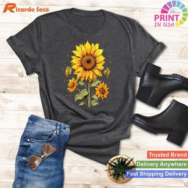 Vintage Sunflower Graphic - Classic and Timeless Design