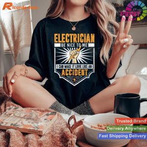 Work-Focused Electrician Art Funny T-Shirt for Men and Women