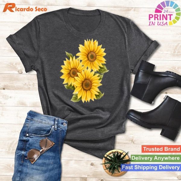 Yellow Sunflower Floral Watercolor - Positivity with Cute Painting