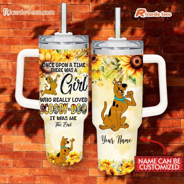 Scooby-Doo Sunflower There Was A Girl Who Really Loved Personalized 40oz Tumbler With Handle