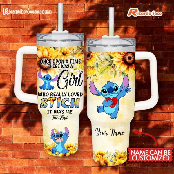 Sunflower Girl Who Really Loved Stich It Was Me The End Customized 40oz Tumbler With Handle