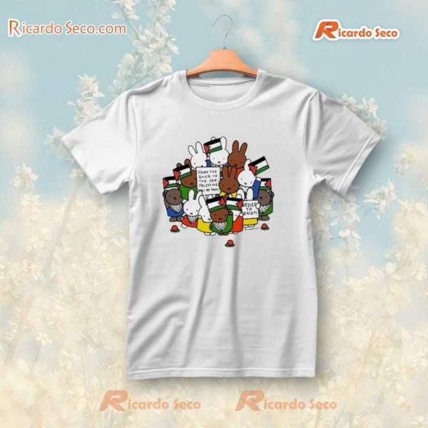 Freedom Fighter Bunny From The River To The Sea Palestine Will Be Free Resist To Exist T-shirt, V-neck