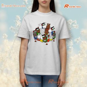 Freedom Fighter Bunny From The River To The Sea Palestine Will Be Free Resist To Exist T-shirt, V-neck a