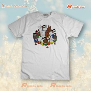 Freedom Fighter Bunny From The River To The Sea Palestine Will Be Free Resist To Exist T-shirt, V-neck b
