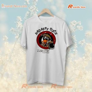 Kadaffy Duck It's Snowing In Washington But The Flakes Are In Libya President Ronald Reagan T-shirt, V-neck a