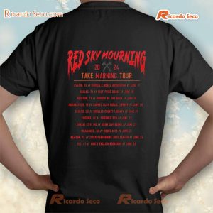 Red Sky Mourning Book Tour Take Warning Tour 2024 T-shirt, V-neck a
