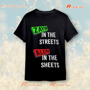 Sasoura Zayin In The Streets Aleph In The Sheets T-shirt, V-neck a